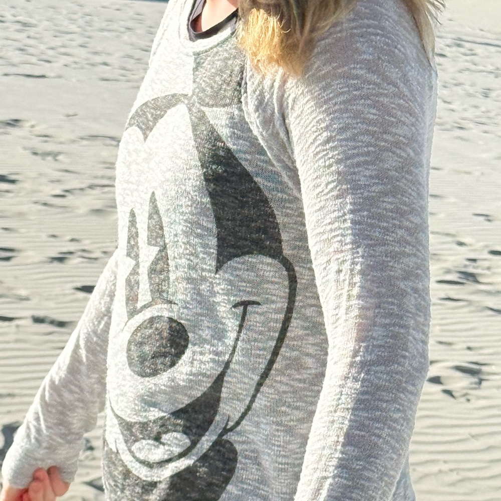 Disney Gray Mickey Mouse Crew Neck Sweater